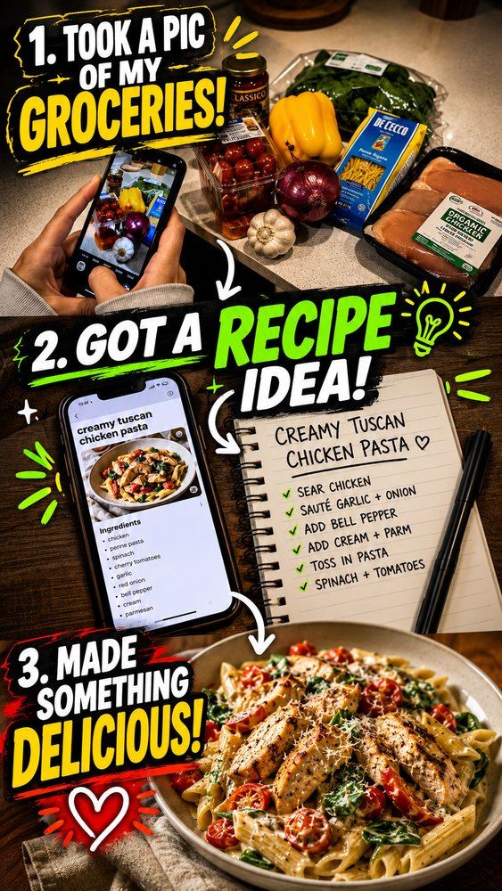 Photograph your groceries and get a tailored recipe idea